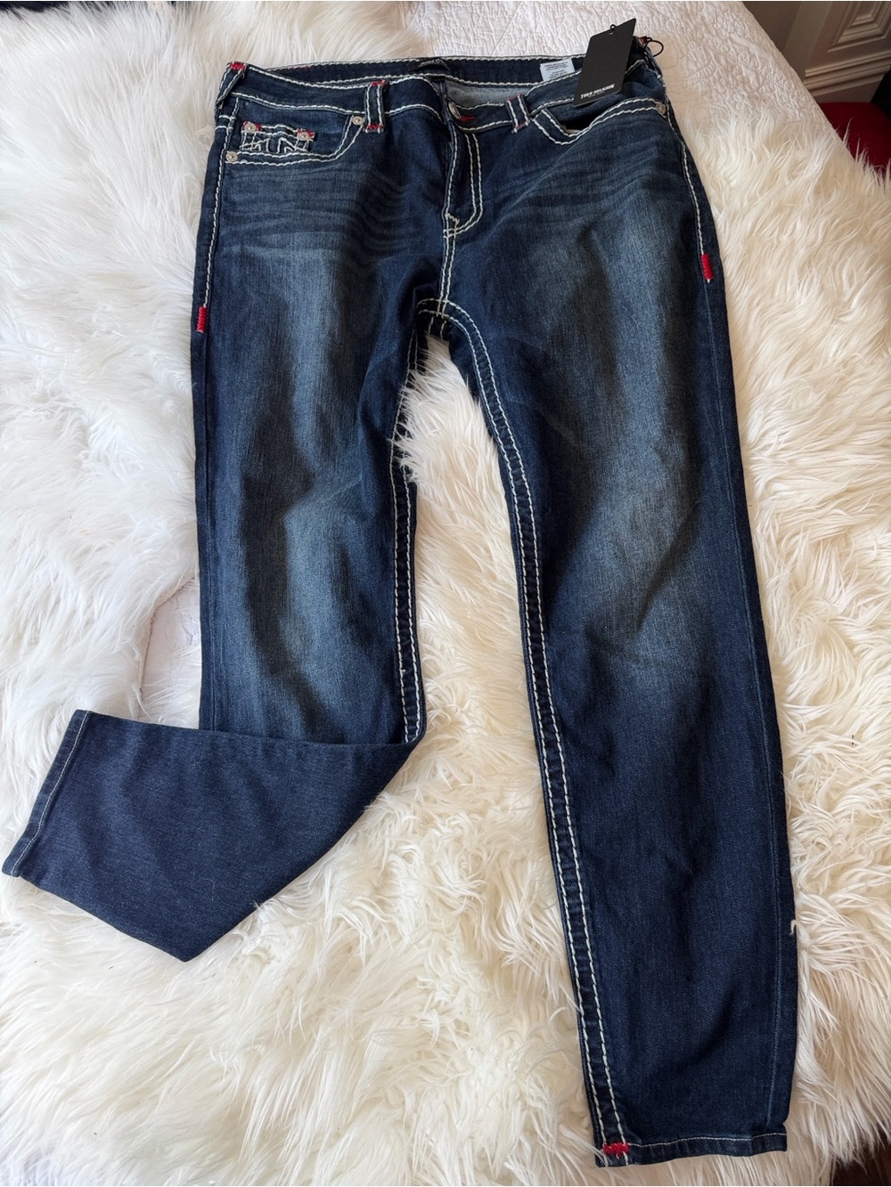 True Religion dark wash skinnies